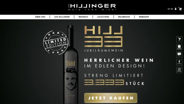 Website Screenshot: Hotel & Restaurant Hillinger Ges. m. b. H. - Weingut Leo Hillinger - more than wine | Jois - Burgenland - Austria - Date: 2023-06-22 15:13:53