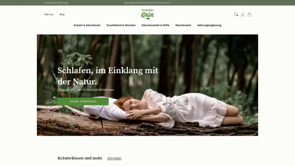 Website Screenshot: HImmelgruen GmbH - Kräuterkissen Onlineshop | Kräuterkissen & mehr von Himmelgrün – Qualität aus Österreich - Date: 2023-06-22 15:13:53