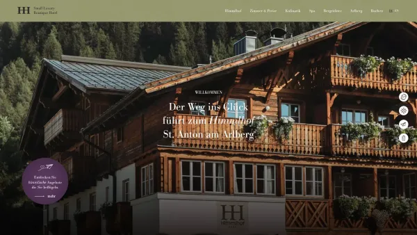 Website Screenshot: ~^^~ Himmlhof *** Hotel Garni St. Anton am Arlberg Tirol/Austria ^^~ - Urlaub in St. Anton | Boutique Hotel am Arlberg ➨Direkt buchen - Date: 2023-06-22 15:13:53