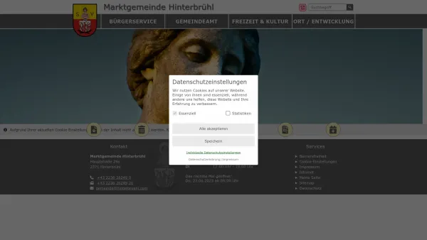 Website Screenshot: Hinterbrühl Gemeinde Region Regional Regionales Information System Gemeinde Gemeinden - Hinterbrühl - GEM2GO WEB - Startseite - Date: 2023-06-22 15:13:53