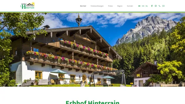 Website Screenshot: Erbhof Hinterrain Familie Eder Maria und Rupert - Der Hof - Erbhof Hinterrain - Leogang - Date: 2023-06-14 10:40:35