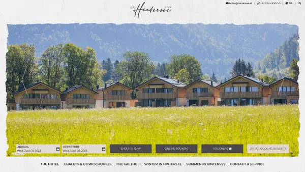 Website Screenshot: DAS Hintersee - Vacation at 4* Hotel DAS Hintersee | Salzburg - Date: 2023-06-22 15:13:53