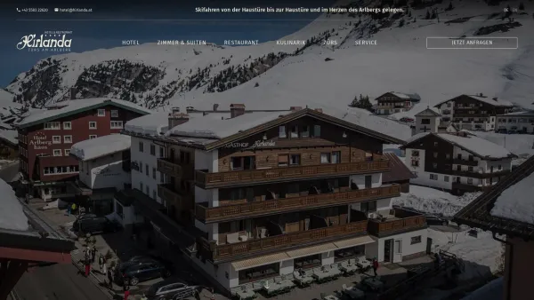 Website Screenshot: Hotel Hirlanda**** - 4-Sterne Hotel Hirlanda | Skiurlaub in Lech Zürs am Arlberg - Date: 2023-06-22 15:13:53