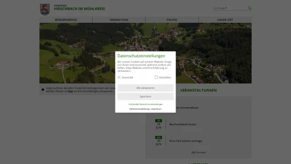 Website Screenshot: Gemeindeamt Hirschbach im WWWilkommen Hirschbach!! - Hirschbach - GEM2GO WEB - Startseite - Date: 2023-06-22 15:13:53