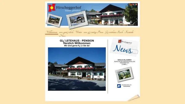 Website Screenshot: Hirscheggerhof - Willkommen : Hirscheggerhof - Date: 2023-06-22 16:00:38