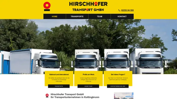 Website Screenshot: Hirschhofer Transport Seiten befinden sich Aufbau - Hirschhofer Transport - Ihr Transportunternehmen - Date: 2023-06-14 10:40:35