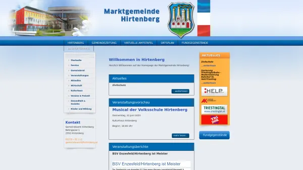 Website Screenshot: Gemeindeamt Marktgemeinde Hirtenberg ONLINE - Marktgemeinde Hirtenberg - Date: 2023-06-22 15:12:20