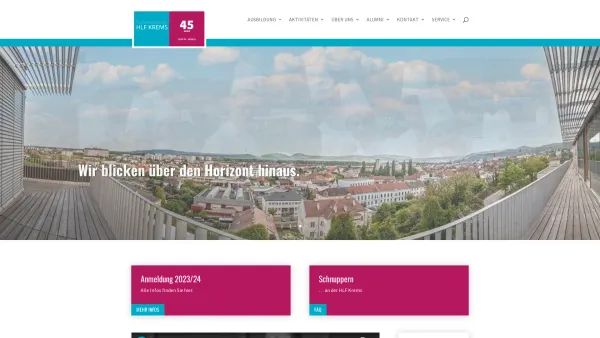 Website Screenshot: Höhere Bundeslehranstalt f Tourismus Europaschule HLF Krems - Tourismusschulen HLF Krems | Top-Ausbildung im Tourismus - Date: 2023-06-22 15:12:20