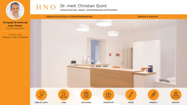 Website Screenshot: HNO-Ordination Dr. Quint - Dr. med. Christian Quint - Date: 2023-06-14 10:40:35