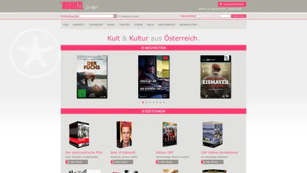 Website Screenshot: hoanzl - HOANZL Online Shop: Film, TV, Kabarett, Bühne und Musik aus Österreich | HOANZL Shop - Date: 2023-06-22 15:12:20