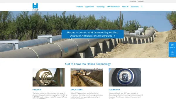 Website Screenshot: HOBAS World - Hobas GRP Pipe Systems and Solutions - Hobas - Date: 2023-06-22 15:12:20
