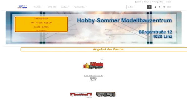 Website Screenshot: Hobby-Sommer Modellbauzentrum HandelsGmbH - Date: 2023-06-14 10:37:32