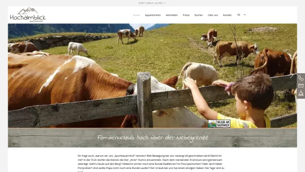 Website Screenshot: Striedinger Baby-Familienbauernhof Pension Hochalmblick - Ferien in Kärnten | Sportbauernhof Hochalmblick Ferien in Kärnten | Vordernöring - Date: 2023-06-22 15:15:56