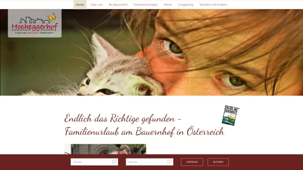 Website Screenshot: Pension Hocheggerhof Fam Herzlich - Home - Hocheggerhof · Bio · Kinder · Bauernhof · Ennstal · Urlaub · Schladming · Rohrmoos - Date: 2023-06-22 15:15:56