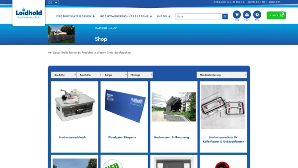 Website Screenshot: Loidhold Hochwasserschutz - Shop - Loidhold Hochwasserschutz - Date: 2023-06-26 10:26:24