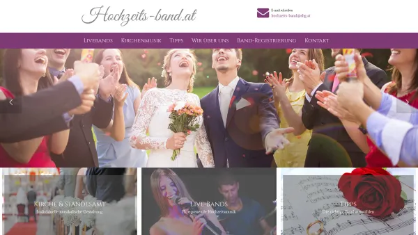 Website Screenshot: Hochzeits-band.at - Ihre passende Hochzeitsband, Hochzeitsmusik in Österreich - Date: 2023-06-22 15:15:56