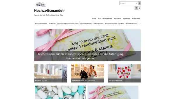 Website Screenshot: hochzeitsmandeln.at - Hochzeitsmandeln - Date: 2023-06-22 15:15:56
