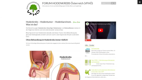 Website Screenshot: FORUM HODENKREBS Österreich VFHÖ - FORUM HODENKREBS Österreich (VFHÖ) – Informationen, Forum und Selbsthilfegruppen für Betroffene und Angehörige - Date: 2023-06-22 15:17:09