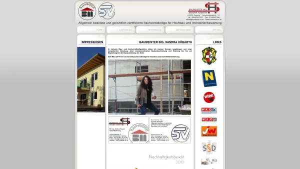 Website Screenshot: Baumeister Ing. Sandra Höbarth - Startseite - Date: 2023-06-14 10:40:35