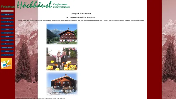 Website Screenshot: Ferienhaus Pension Höchhäusl - Pension, Ferienwohnungen HÖCHHÄUSL - Werfenweng -Austria - Date: 2023-06-22 15:17:09