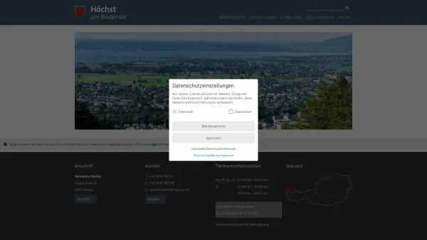 Website Screenshot: Gemeindeamt Höchst RiS-Kommunal - Höchst - GEM2GO WEB - Startseite - Date: 2023-06-22 15:17:09