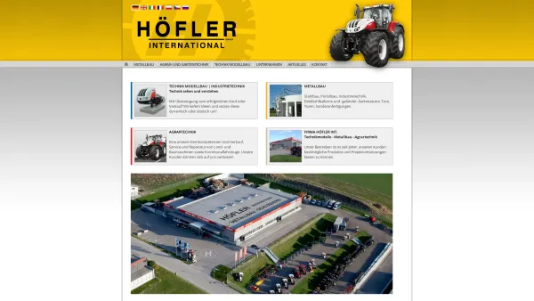 Website Screenshot: Josef Höfler - HÖFLER INTERNATIONAL - Technikmodelle - Metallbau - Agrartechnik - Date: 2023-06-15 16:02:34