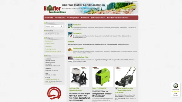 Website Screenshot: Adreas Höfler Landmaschinen - Andreas Höfler Landmaschinen Qualität, Service, fairer Preis - Date: 2023-06-22 15:13:58