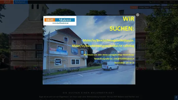 Website Screenshot: Hoefl Malerei - Malerei Höfl, Malerarbeiten, Malerbetrieb in Murau - Date: 2023-06-15 16:02:34
