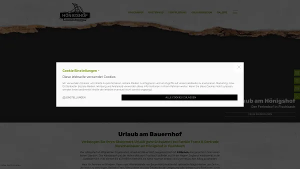 Website Screenshot: Urlaub am Bauernhof Hönigshof - Urlaub am Bauernhof | Familie Kerschenbauer | Fischbach - Date: 2023-06-14 10:46:43