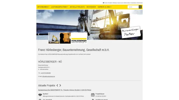 Website Screenshot: Hörlesberger Franz Bauunternehmen GesmbH Zweigniederlassung Hoerlesberger BAU - Hörlesberger Bau - Wir bauen Ihre Zukunft. - Date: 2023-06-15 16:02:34