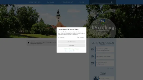 Website Screenshot: Marktgemeindeamt Hörsching hier hebst du ab!!! - Hörsching - GEM2GO WEB - Startseite - Date: 2023-06-22 15:12:24