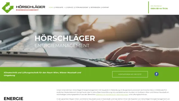 Website Screenshot: Hörschläger Energiemanagement GmbH - Hörschläger Energiemanagement GmbH | 24h-Notdienst - Date: 2023-06-22 15:12:24