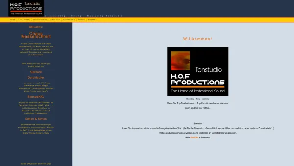 Website Screenshot: H.o.F-Productions Tonstudio - H.o.F-Productions Tonstudio HoF Leoben Steiermark - Date: 2023-06-22 15:12:24