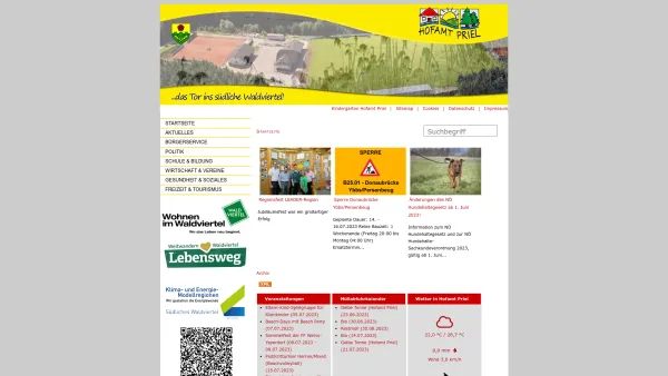 Website Screenshot: Gemeindeamt Hofamt HomHofamt Priel Frameseite - Hofamt Priel - Bürgerservice mit Zukunft! - Startseite - Date: 2023-06-22 15:12:24