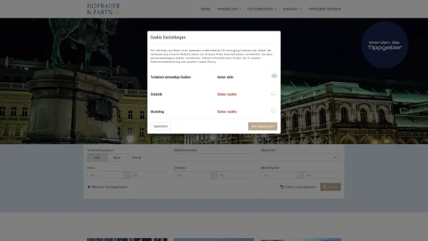 Website Screenshot: Hofbauer & Partner Unternehmensberatung GmbH - Home - Hofbauer & Partner Immobilien GmbH - Date: 2023-06-22 15:12:24