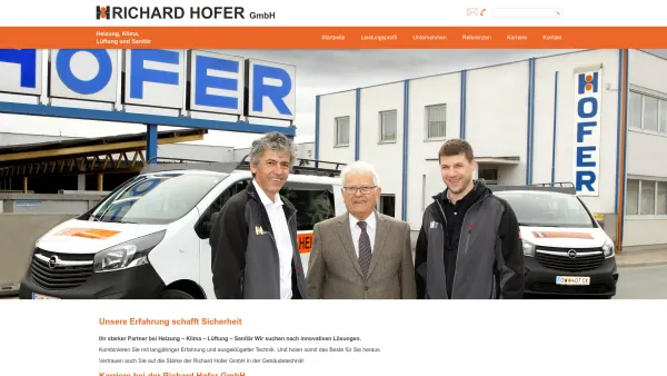 Website Screenshot: Richard Hofer GmbH - Hofer Richard GmbH - Unsere Erfahrung schafft Sicherheit - Date: 2023-06-22 15:12:24