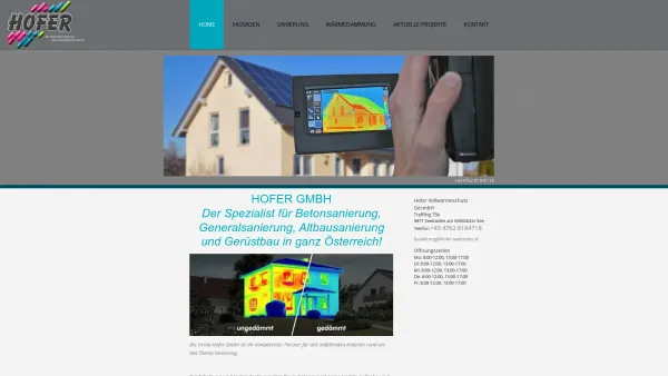 Website Screenshot: Hofer Ges.m.b.H. - Altbausanierung Kärnten - Hofer GmbH - Date: 2023-06-15 16:02:34