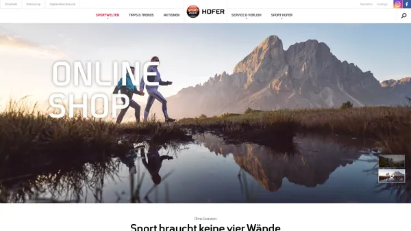 Website Screenshot: Hofer Sport 2000 Neustift - Startseite | SPORT 2000 HOFER - Date: 2023-06-14 10:40:37