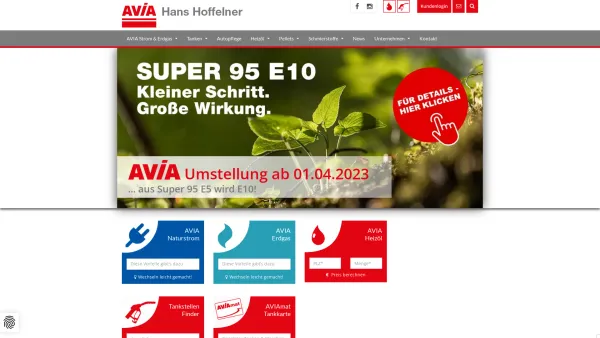 Website Screenshot: AVIA Hoffelner - Home - AVIA - Hans Hoffelner GmbH - Date: 2023-06-14 10:40:37