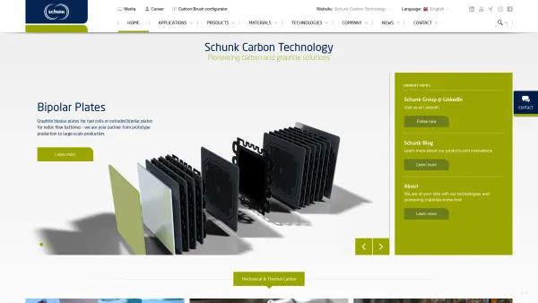 Website Screenshot: Hoffmann & Co., Elektrokohle AG - Innovations made of Carbon & Graphite | Schunk Carbon Technology - Date: 2023-06-22 15:12:24