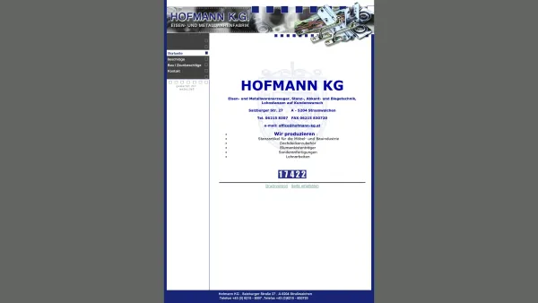 Website Screenshot: Hofmann KG - Hofmann KG Straßwalchen : Eisen- & Metallwarenerzeugung - Date: 2023-06-22 15:12:24