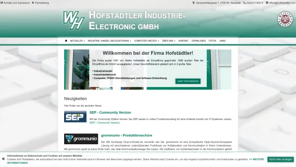 Website Screenshot: Hofstädtler Industrie Electronic GmbH - Hofstädtler IE GmbH - Date: 2023-06-22 15:13:58