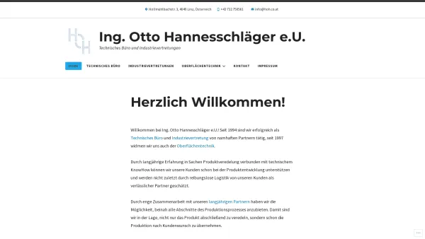 Website Screenshot: Otto Startseite - Ing. Otto Hannesschläger e.U. – Technisches Büro und Industrievertretungen - Date: 2023-06-15 16:02:34