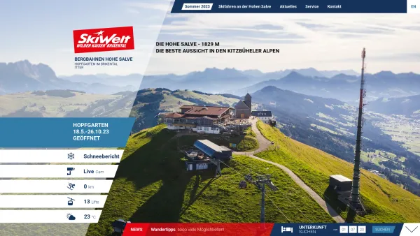 Website Screenshot: BERGBAHNEN HOHE SALVE Hopfgarten-Itter-Kelchsau - Die Hohe Salve - Date: 2023-06-22 15:13:58