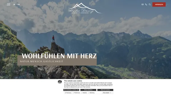 Website Screenshot: Alpengasthof Pension Hohe Burg - TrinsAustria - Hotel & Appartements Gschnitztal - Hohe Burg - Date: 2023-06-22 15:13:58