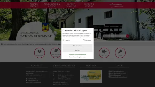 Website Screenshot: der Gemeinde Hohenau an der March - Willkommen in Hohenau an der March - Startseite - Date: 2023-06-22 15:13:58