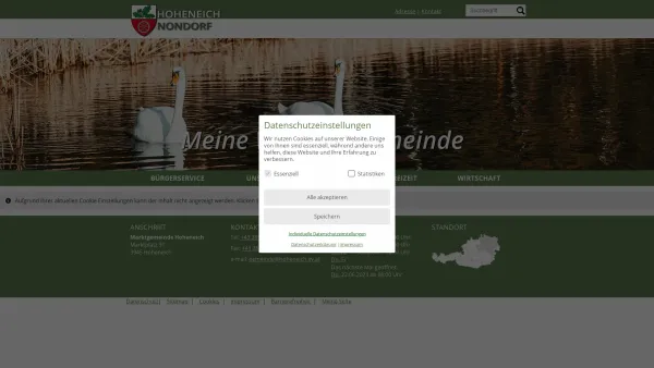 Website Screenshot: Gemeindeamt d Marktgemeinde Gemeinde Hoheneich Nondorf - Hoheneich - GEM2GO WEB - Startseite - Date: 2023-06-22 15:13:58