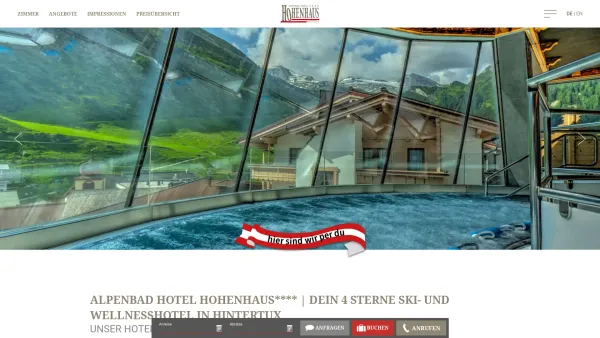 Website Screenshot: Alpenbad Hotel Hohenhaus**** - Alpenbad Hotel Hohenhaus in Hintertux im Zillertal - Date: 2023-06-22 15:13:58