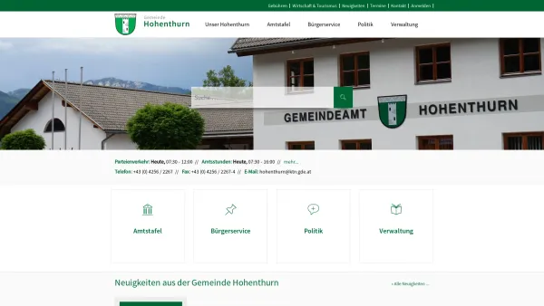 Website Screenshot: Gemeindeamt hohenthurn.at - Gemeinde Hohenthurn - Geko digital - Date: 2023-06-22 15:13:58
