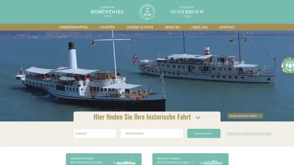 Website Screenshot: HSG Hohentwiel Schifffahrtsgesellschaft Herzlich - Historische Schifffahrt Bodensee – Dampfschiff Hohentwiel und Motorschiff Oesterreich - Date: 2023-06-22 15:13:58